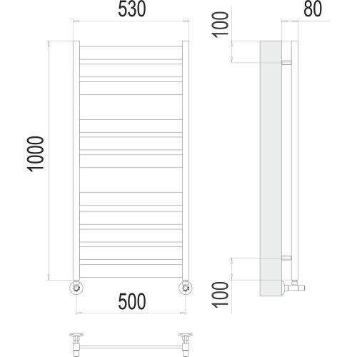 Полотенцесушитель Terminus 4670078530707 53х100 водяной хром - фото 3