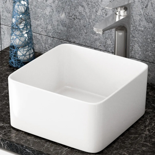 Раковина из сантехнического фарфора Teymi Helmi T50303 24х24 накладная цвет белый без отверстий под смеситель - фото 5