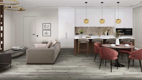 Кварцвиниловая плитка Damy Floor FAMILY LVT T7020-5D-LVT Дуб Состаренный Серый толщина 0.25 см 43 класс 1227х187 - фото 4