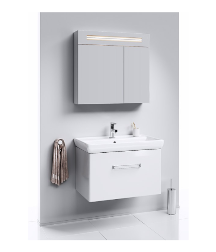 Зеркало-шкаф Aqwella Y Neo.04.08 80х15х76 подвесной цвет белый - фото 2