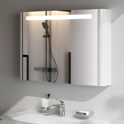 Зеркало-шкаф Am.Pm Sensation M30MCX1001WG 100х15х70 подвесной цвет белый - фото 4