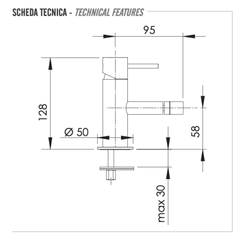 Смеситель Remer X Style X22CFP на биде черный брашированный хром - фото 2