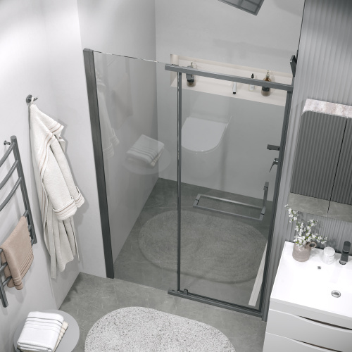 Душевая дверь Grossman Pragma 100.K33.03.120.42.00 120х195 стекло прозрачное профиль графит - фото 5