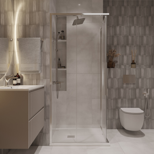 Душевой уголок Niagara Nova NG-6622-34 80х80 стекло прозрачное профиль хром глянцевый без поддона - фото 4