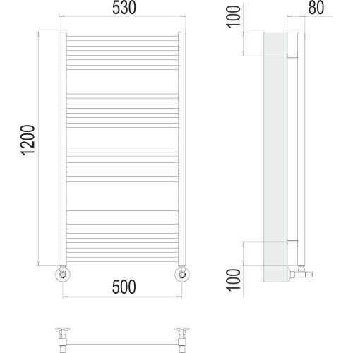Полотенцесушитель Terminus 4670078530530 53х120 водяной хром - фото 3