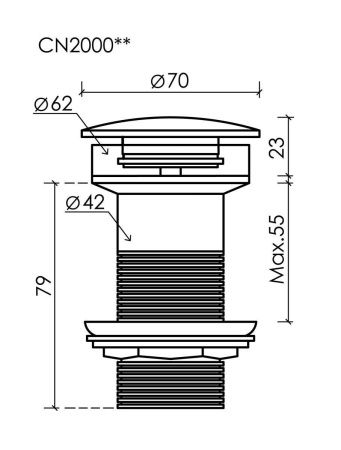 Донный клапан для раковины Ceramica Nova CN2000MDB коричневый
