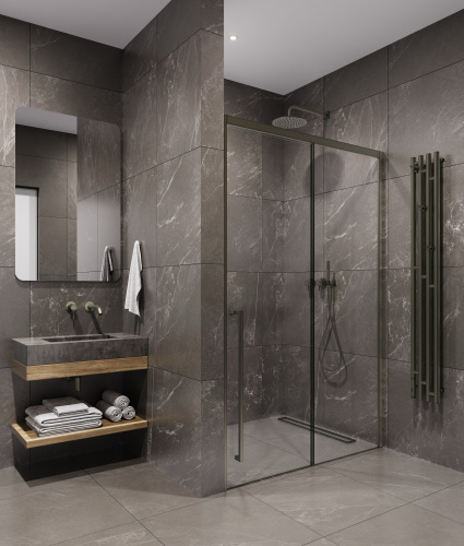 Душевая дверь Timo T51L 150х200 стекло прозрачное профиль никель - фото 2