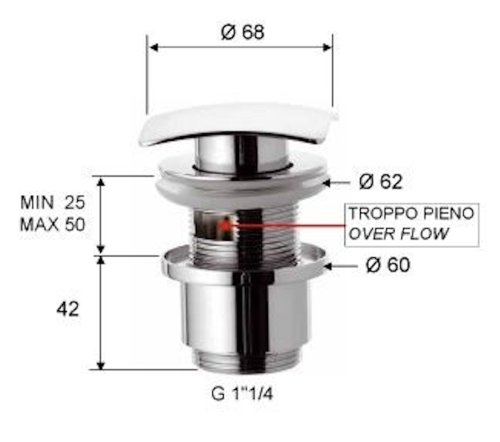 Донный клапан Remer  905SCC2114 - фото 2