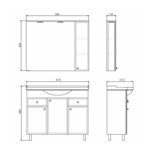 Зеркало-шкаф Comforty Сочи 00003132119CF 84х16х82 подвесной цвет белый - фото 2