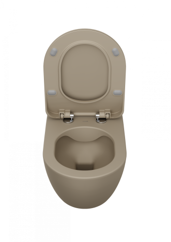 Чаша унитаза подвесная Creavit Free FE322-11CM00E-0000 цвет коричневый матовый без сиденья смыв торнадо - фото 3