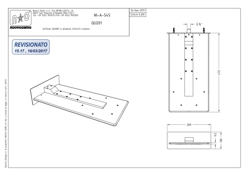 Душевая консольная головка Graffio QUARK QU201/CR цвет хром - фото 2