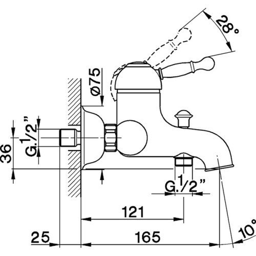 Смеситель для ванны Cisal Arcana Royal AY00013027 настенный бронза - фото 2