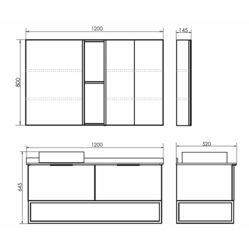 Тумба с раковиной Comforty Порто 00-00008905CF 120х52х65 подвесная цвет дуб дымчатый - фото 2