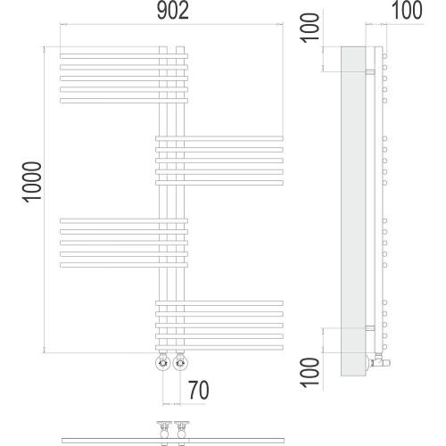 Полотенцесушитель Terminus 4670078530615 90х100 водяной хром - фото 3