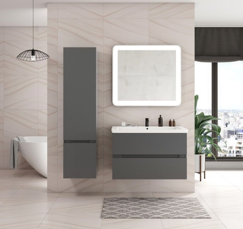 Шкаф-пенал Art&Max TECHNO AM-Techno-1600-AC-SO-ZB815-L 40х30х160 подвесной цвет смоки софт