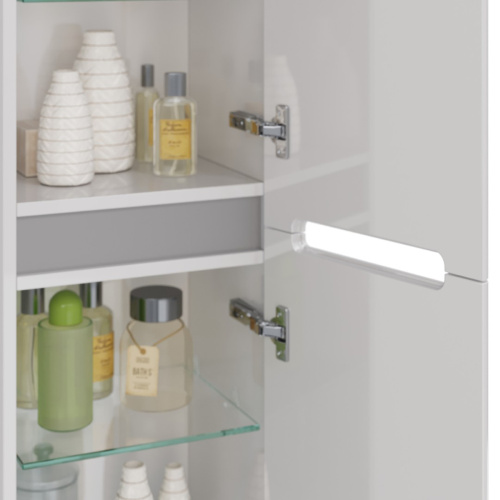 Шкаф-пенал LeMark Buno LM04B35P 35х30х170 напольный/подвесной цвет белый/серый - фото 4