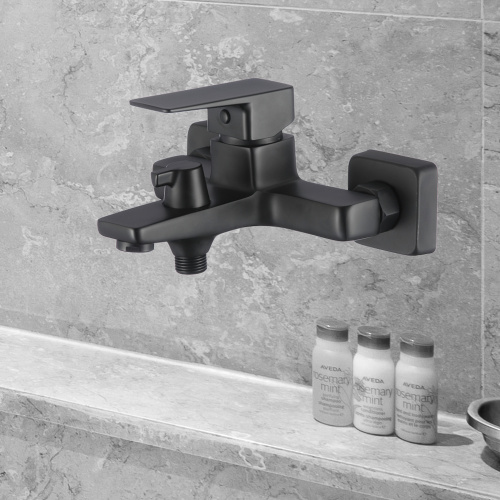 Смеситель для ванны WesnaArt Narcis NAR06-310BL-25201 настенный черный - фото 3