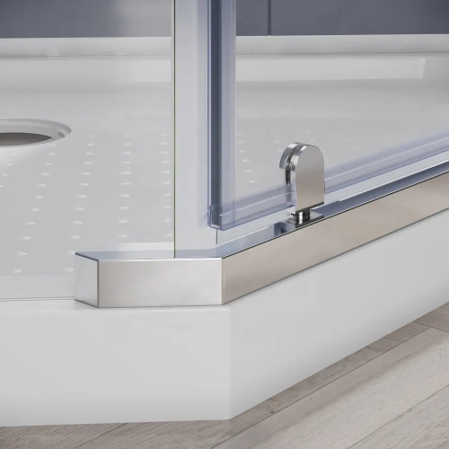 Душевой уголок Parly Z9011 90х90 стекло прозрачное с рисунком профиль хром глянцевый с поддоном - фото 5