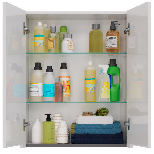 Шкаф LeMark Buno LM04B60SH 60х25х75 подвесной цвет белый/серый - фото 4