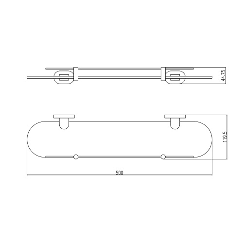 Полка в ванную комнату RavSlezak Yukon YUA0900/50 - фото 2