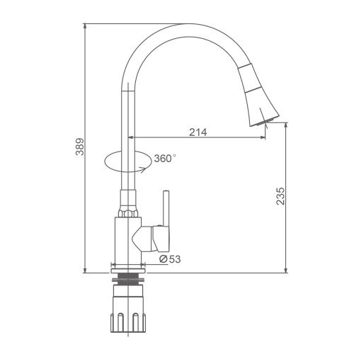 Смеситель для кухни Splenka S201 S201.4306.09 на мойку графит - фото 3