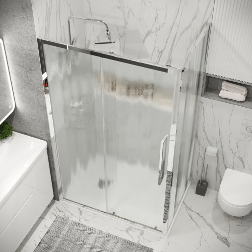 Душевая перегородка Grossman Cosmo 200.K33.02.70.10.02 70х195 стекло текстурное профиль хром глянцевый - фото 5