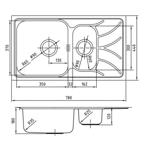 Кухонная мойка IDDIS Arro ARR78S1i77S 78х44 цвет сатин поверхность глянцевая - фото 2
