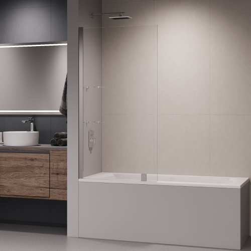 Душевая шторка на ванну RGW Screens 03115408-11 80х150 стекло прозрачное профиль хром глянцевый ориентация универсальная - фото 4