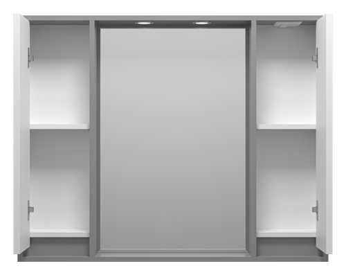 Зеркало-шкаф Brevita Balaton BAL-04100-01-01 98х14х80 подвесной цвет белый/серый - фото 3