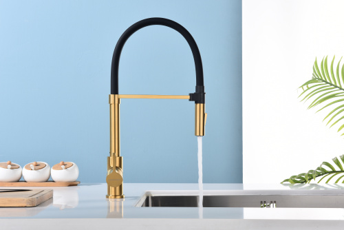 Смеситель для кухни Paulmark HALT Ha214021-BG на раковину брашированное золото - фото 3