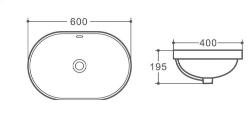Раковина керамическая Art&Max AM6360 60х40 полувстраиваемая цвет белый - фото 2