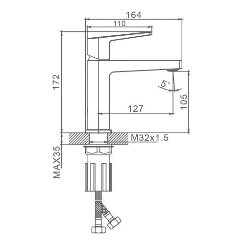 Смеситель Splenka S02 S02.10.06 на раковину черный - фото 3