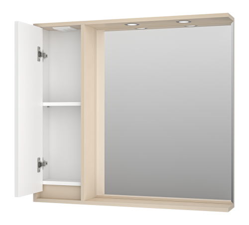 Зеркало-шкаф Brevita Balaton BAL-04090-03-01Л 88х14х80 подвесной цвет белый/бежевый - фото 4