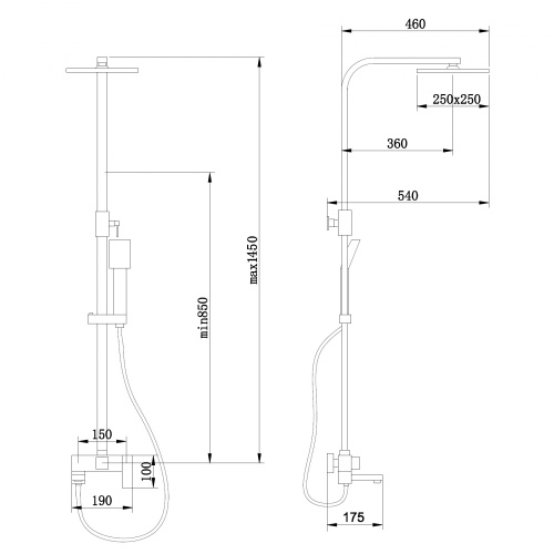 Душевая стойка ABBER AF8216NGL настенная цвет никель - фото 3