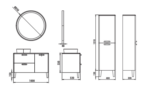 Шкаф-пенал Creavit Patara PT2147.01.MBY 40х31х147 - фото 2