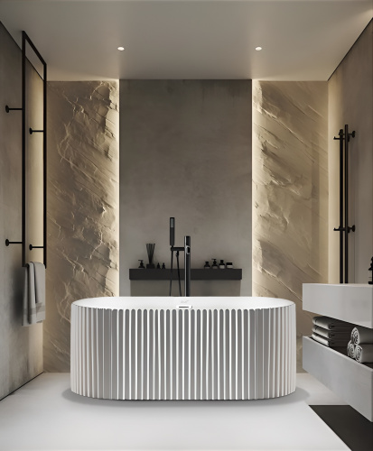 Ванна акриловая Cerutti SPA CT9330 170х75 отдельностоящая овальная с ножками - фото 2