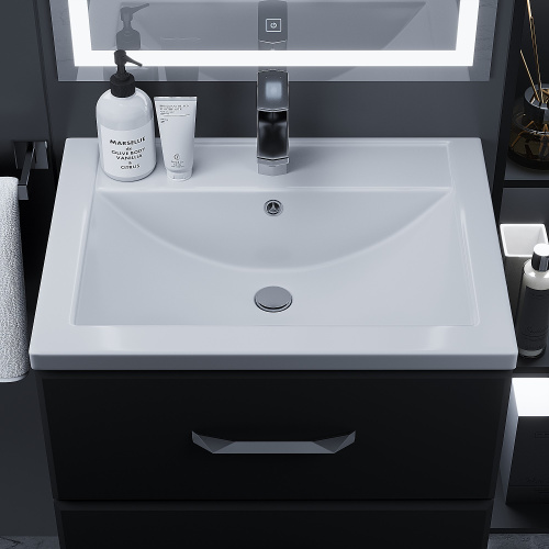 Раковина из литьевого мрамора Uperwood Foster 291020340 60х41 полувстраиваемая цвет белый - фото 3