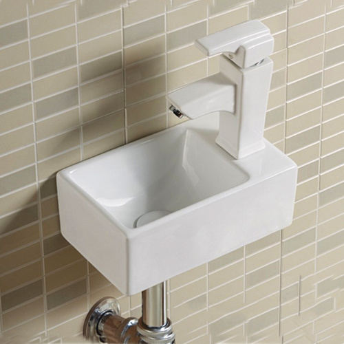 Раковина из сантехнического фарфора Melana A311L-803 31х19 подвесная цвет белый 1 отверстие под смеситель - фото 3