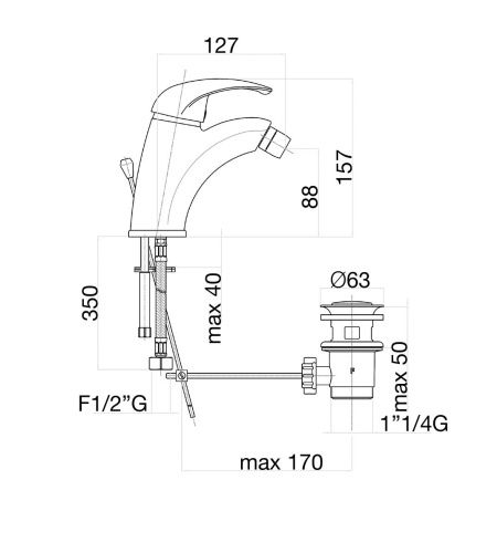 Смеситель Fiore 43CR3510 на биде хром - фото 3