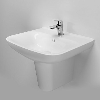 Раковина из сантехнического фарфора Am.Pm Like C804221WH 55х46 подвесная цвет белый глянцевый 1 отверстие под смеситель