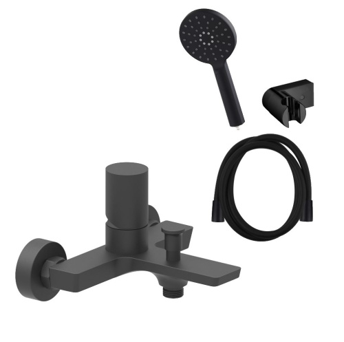 Смеситель для ванны AQG Tube 01TUB417NG настенный черный матовый