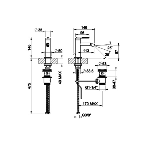 Смеситель Gessi Ingranaggio 63507#031 на биде хром - фото 2
