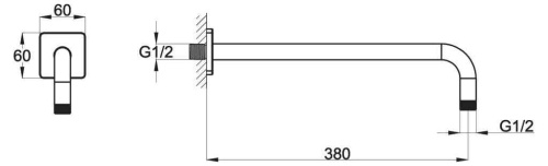Держатель верхнего душа BelBagno CARIN CAR-DAT-CRM настенный хром - фото 2