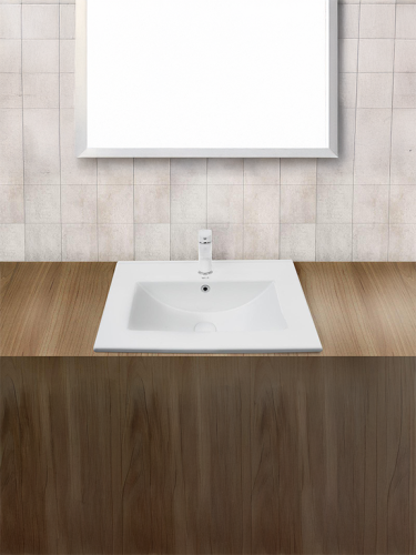 Раковина из санфаянса WeltWasser WW SK 40 см 10000005583 встраиваемая цвет белый глянцевый 1 отверстие под смеситель - фото 4