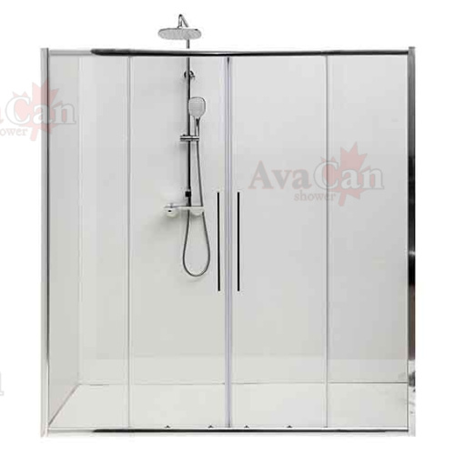 Душевая дверь AvaCan FC2-190 210х195 стекло прозрачное профиль хром глянцевый - фото 4