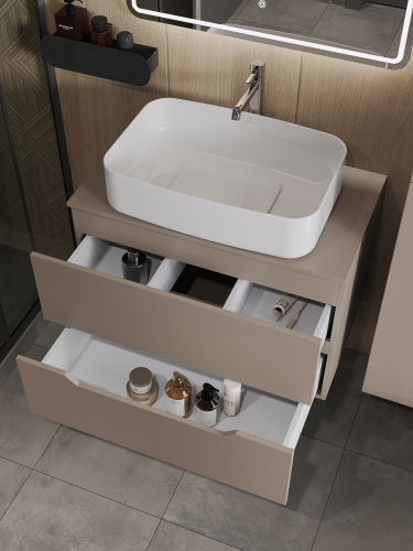 Тумба с раковиной Orange Line Li-80TuLMDF+B07-600W 81х46х69 - фото 4