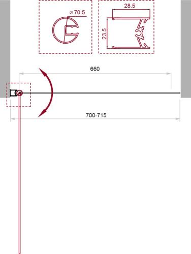 Душевая шторка на ванну BelBagno UNO UNO-V-1-70/150-C-Cr 70х150 стекло прозрачное профиль хром глянцевый ориентация универсальная - фото 2