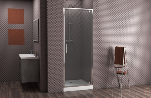 Душевая дверь Bravat Drop BD100.4110A 100х200 стекло прозрачное профиль хром - фото 2