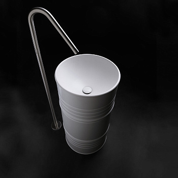 Раковина из сантехнического фарфора Kerasan Artwork 474301 45х45 напольная цвет белый без отверстий под смеситель