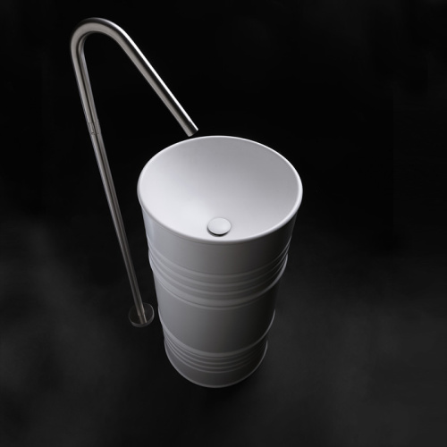 Раковина из сантехнического фарфора Kerasan Artwork 4742K01 45х45 напольная цвет белый без отверстий под смеситель